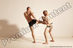 Underwear Martial art Man - Man White Moving poses Slim Short Blond Dynamic poses Academic